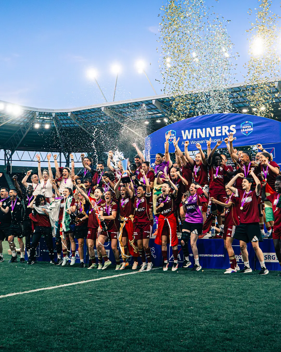 Titre de champion, confettis d'or